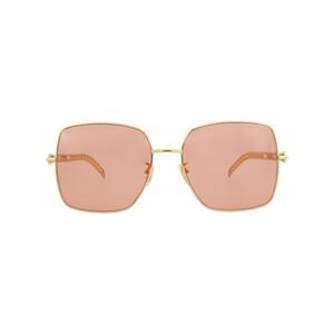 Gucci Square-Frame Metal Sunglasses Gold Womens